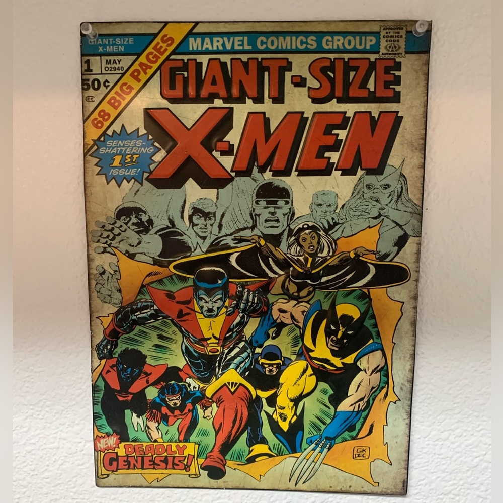 X-Men comic book cover wall hanging - retro comic book plaque